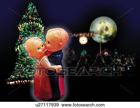 Stock Illustration - Toy Doll, Dancing Couple, Side View, Long Exposure. Fotosearch