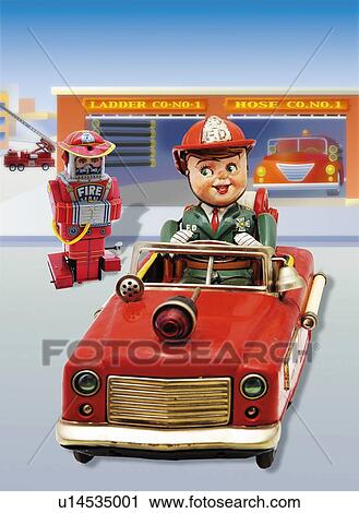 Clip Art - Toy Doll, Fire Fighters, Front View. Fotosearch