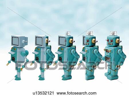 Toy Doll, Robot, Side View View Large Illustration Clip Art - Toy Doll, Robot, Side View. Fotosearch