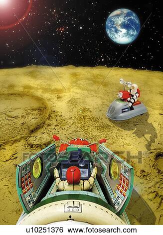 Toy Doll, Space Exploration, High Angle View View Large Illustration Stock Illustration - Toy Doll, Space Exploration, High Angle View. Fotosearch