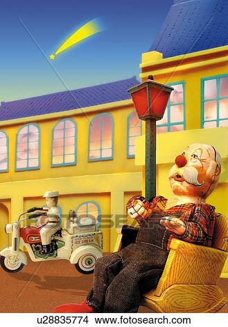Toy Doll, Town, Side View View Large Illustration Stock Illustration - Toy Doll, Town, Side View. Fotosearch