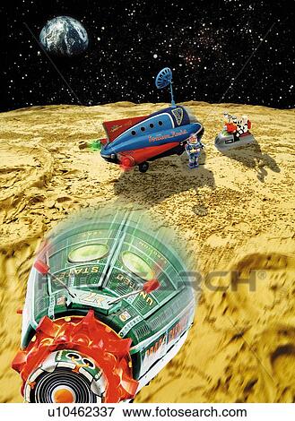 Toy, Space Trip, High Angle View, Blurred Motion View Large Illustration Stock Illustration - Toy, Space Trip, High Angle View, Blurred Motion. Fotosearch