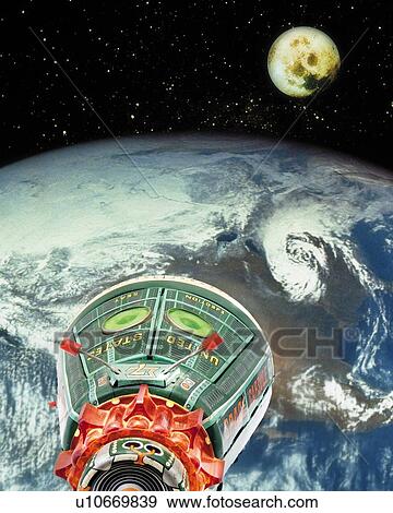 Stock Illustration - Toy, Space Trip, View from Space. Fotosearch