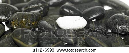 Black stones with one white one View Large Photo Image Stock Image - Black stones with one white one. Fotosearch