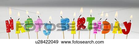 Stock Photo - Happy Birthday Candles. Fotosearch