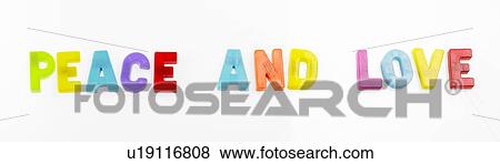 Stock Photo - Magnets spelling out peace and love. Fotosearch