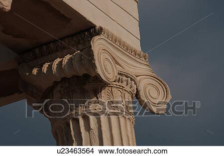 Picture - Stone carved column of an ancient historical building. Fotosearch