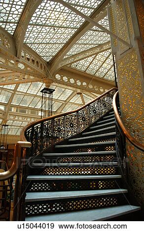 A ornate staircase in Rockery Building View Large Photo Image Stock Photo - A ornate staircase in Rockery Building. Fotosearch