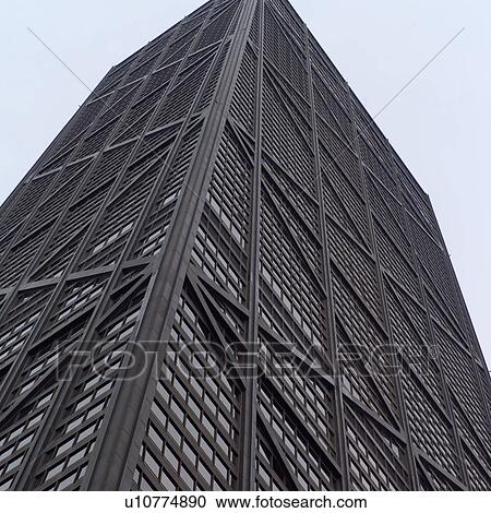 Low angle view of John Hancock Building in Chicago View Large Photo Image Stock Image - Low angle view of John Hancock Building in Chicago. Fotosearch