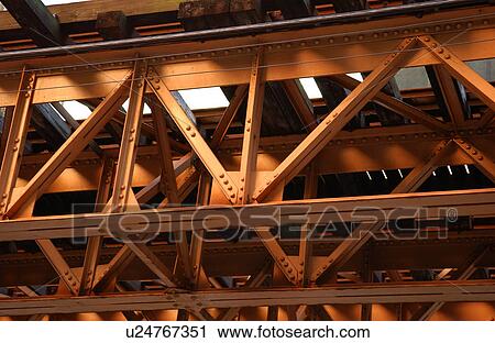 Stock Image - Metal framework of a bridge. Fotosearch