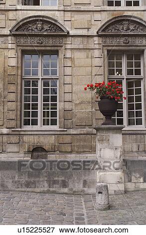 Stock Photo - Windows of a house in Paris, France. Fotosearch