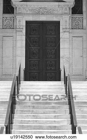 Stock Image - New York City - Public Library in Black & White. Fotosearch