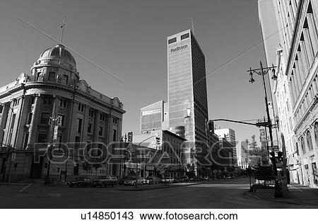 Black and White Photograph of A A Heaps Building and Radisson Hotel View Large Photo Image Stock Image - Black and White Photograph of A A Heaps Building and Radisson Hotel. Fotosearch