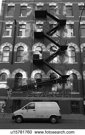 Stock Image - Black and White Photograph of Winnipeg classic architecture. Fotosearch