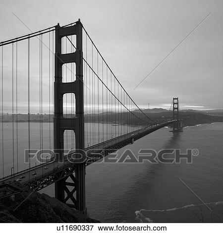 Stock Photo - Golden Gate Bridge Black and White. Fotosearch