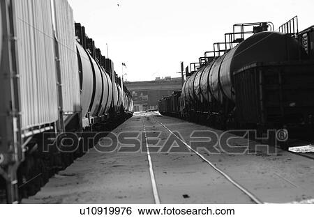 Stock Photograph - Rail Yard - Winnipeg, Manitoba, Canada in winter. Fotosearch