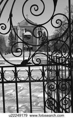 Stock Photo - St. Boniface Cathedral, Winnipeg, Manitoba, Canada in winter. Fotosearch