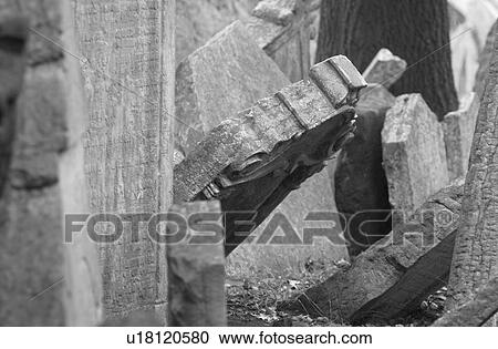 Stock Image - Tomb stones at a Jewish establishment in Prague. Fotosearch
