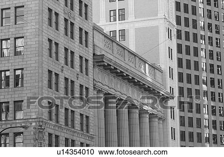 Stock Image - Black and White Photograph of Winnipeg classic architecture. Fotosearch