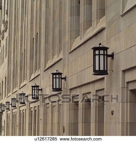 Street lamps on a wall of a Chicago Tribune Building View Large Photo Image Stock Photography - Street lamps on a wall of a Chicago Tribune Building. Fotosearch