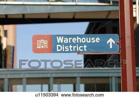 Warehouse District Sign View Large Photo Image Picture - Warehouse District Sign. Fotosearch
