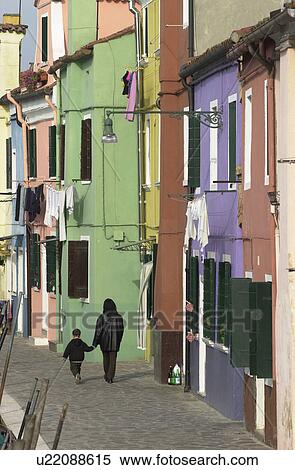 Stock Photography - An array of colorful residential buildings. Fotosearch