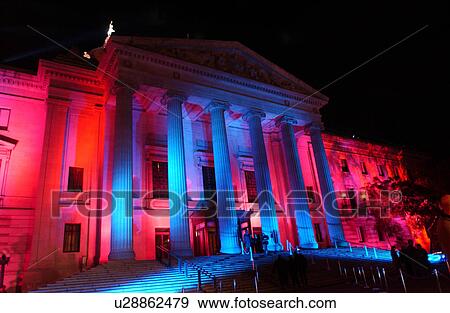 Stock Photo - Building Decorated with Light. Fotosearch