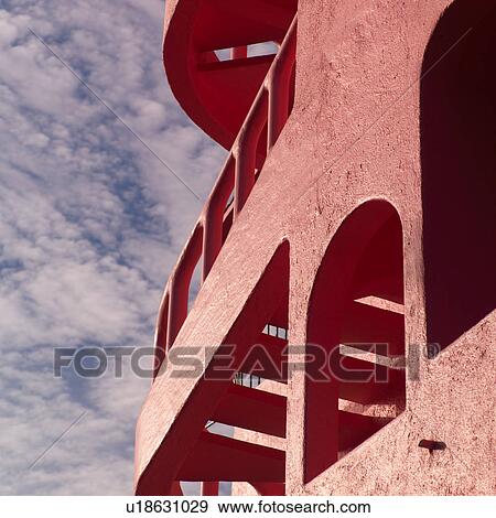 Stock Photo - Exterior wall of pink building. Fotosearch