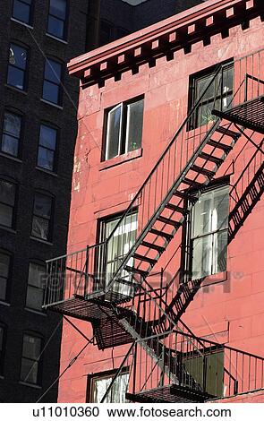 Stock Image - Fire Escape of Buildings. Fotosearch