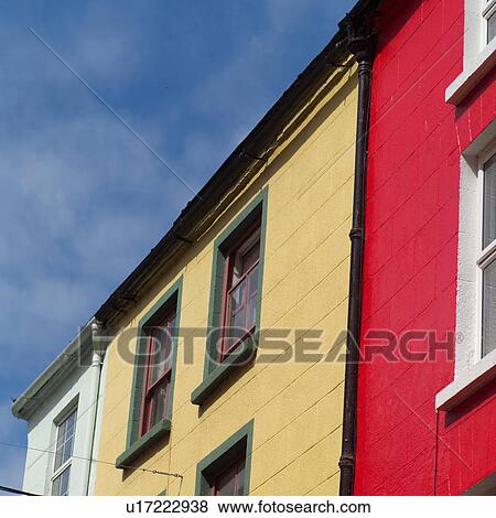 Red, Yellow, and White Homes View Large Photo Image Stock Photo - Red, Yellow, and White Homes. Fotosearch