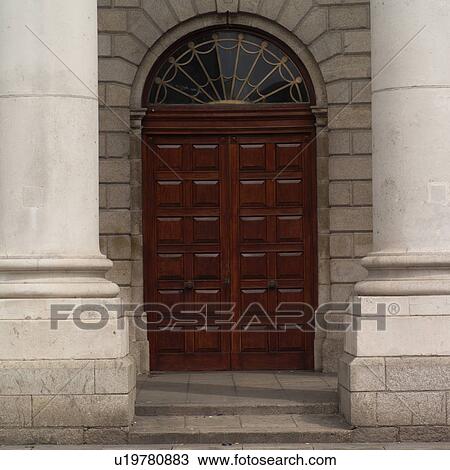 Stock Image - Entrance door of Four Courts. Fotosearch