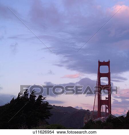 Golden Gate Bridge at Sunset View Large Photo Image Picture - Golden Gate Bridge at Sunset. Fotosearch