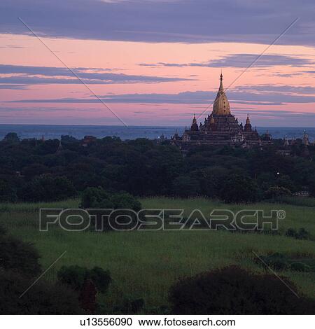Twilight sky over Bagan landscape View Large Photo Image Stock Image - Twilight sky over Bagan landscape. Fotosearch