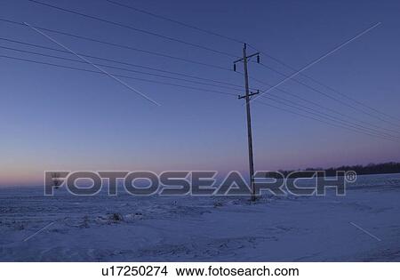 Picture - winter in Manitoba, prairie scene. Fotosearch
