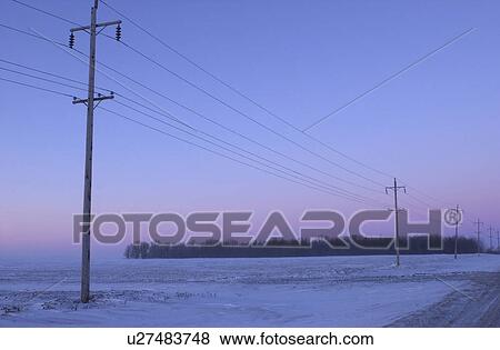 Stock Photo - winter in Manitoba, prairie scene. Fotosearch