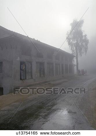 Building in Fog - Nepal View Large Photo Image Stock Photography - Building in Fog - Nepal. Fotosearch