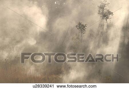 Stock Image - Volcano National Park - Big Island of Hawaii - Steam Vents and Sulpher Bank. Fotosearch