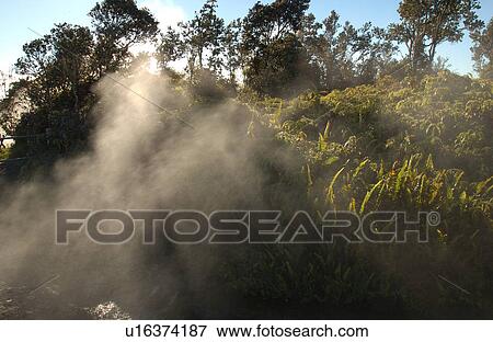 Stock Photo - Volcano National Park - Big Island of Hawaii - Steam Vents and Sulpher Bank. Fotosearch
