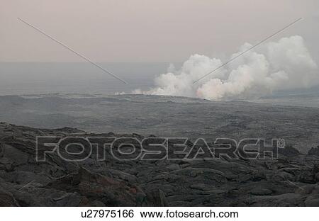 Volcano National Park - Big Island of Hawaii - Lava Plume View Large Photo Image Stock Photograph - Volcano National Park - Big Island of Hawaii - Lava Plume. Fotosearch