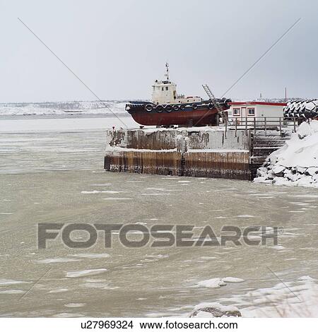 Picture - Churchill Northern Manitoba Ship on Dry Dock. Fotosearch