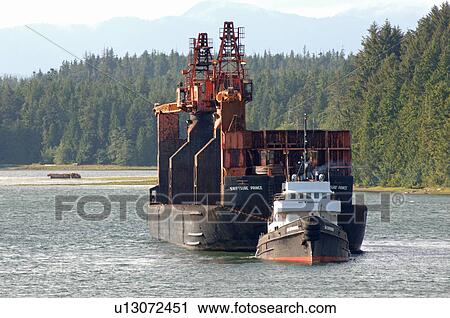 Stock Image - Logging Boat, Ucluelet Harbour, Vancouver Island, Canada. Fotosearch