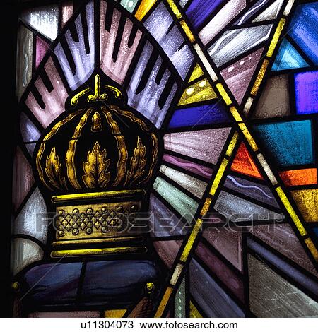 Stock Image - Synagogue - Stained Glass Windows. Fotosearch