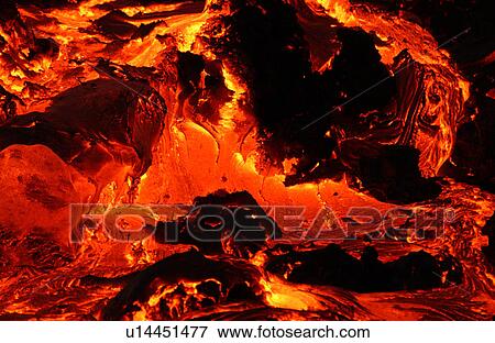 Stock Photo - Lava flow - Volcano National Park - Hawaii. Fotosearch
