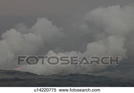 Volcano National Park - Big Island of Hawaii - Lava Plume View Large Photo Image Stock Photography - Volcano National Park - Big Island of Hawaii - Lava Plume. Fotosearch
