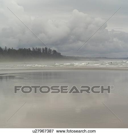 Stock Photo - Shoreline of Long Beach, Pacific Rim Park, Vancouver Island, Canada. Fotosearch