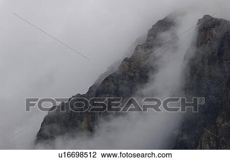 Fog enveloping a mountain, Rocky Mountains, Canada View Large Photo Image Stock Image - Fog enveloping a mountain, Rocky Mountains, Canada. Fotosearch