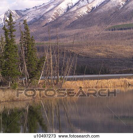 Stock Image - Lake in the Rocky Mountains. Fotosearch
