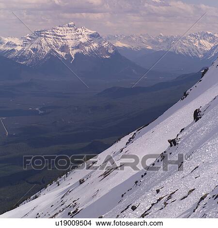 Picture - Snowy slopes of Rocky Mountains. Fotosearch
