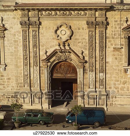 Stock Image - High angle view of the entrance of a building. Fotosearch