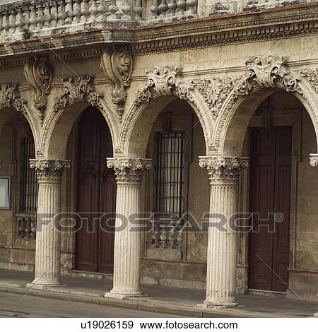 Stone columns of a building View Large Photo Image Stock Photo - Stone columns of a building. Fotosearch